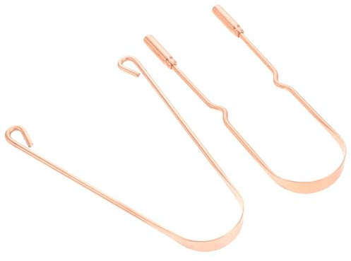 FIXOSHEE Raschietto Lingua in Ottone 2 Pezzi U-shaped per Pulizia Profonda e Riduzione Cattivo Odore Strumento Durevole per Cura Orale Quotidiana