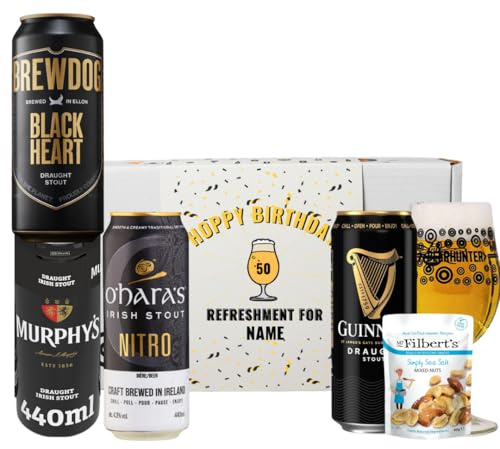 Personalised Hoppy Birthday Stout Gift Set, 4 Cans
