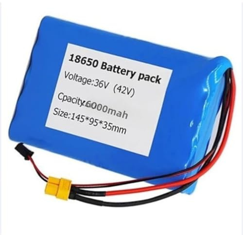 Batería de Iones de Litio para Bicicleta Eléctrica 52V 30Ah Baterías de Patinetes Eléctricos 14S3P con Cargador Incorporada Ideal para Motor de Bicicleta Eléctrica de 200-1000W 36V 6Ah,XT30+JST