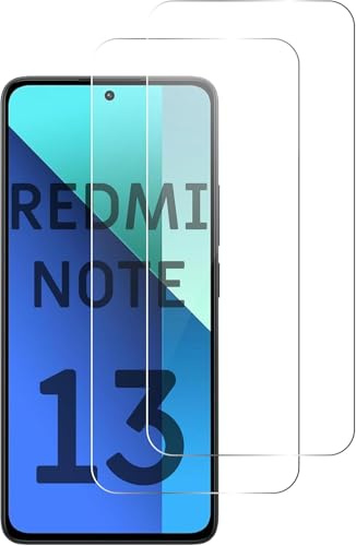 QUITECO Vetro Temperato per Xiaomi Redmi Note 13 4G / Redmi Note 13 5G [2 Pezzi] Vetrino Protettivo Pellicola Protezione Schermo