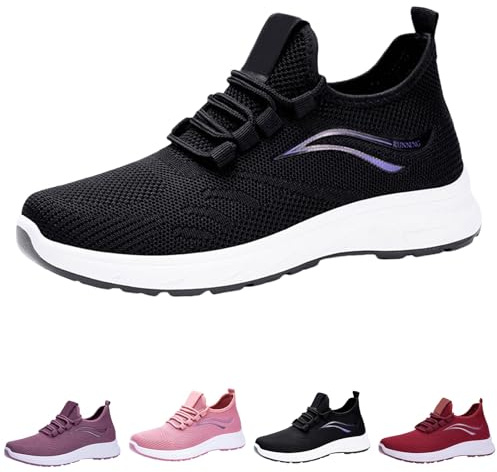 Baskets légères et confortables pour femme - Chaussures de course orthopédiques antidérapantes - Ergonomiques - Réduction du bruit - Chaussures de sport d'intérieur - Résistantes à l'usure