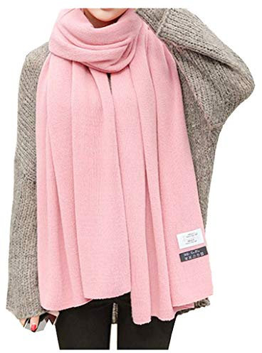 Cheerlife Damen Strickschal Lang XXL Warme Grobstrick Schal Oversize Herbst Winter 220cm x 60cm (Rosa)