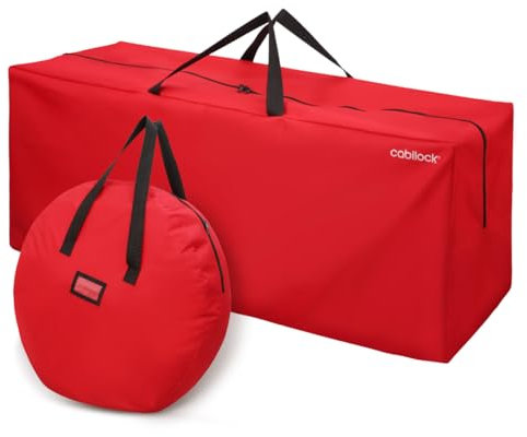Cabilock Weihnachtsbaum Tasche Weihnachtliche Kränze Girlanden Aufbewahrungstasche für Weihnachten schmuck (Red)