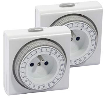 CHACON Lot de 2 programmateurs mécaniques carrés 48 Cycles