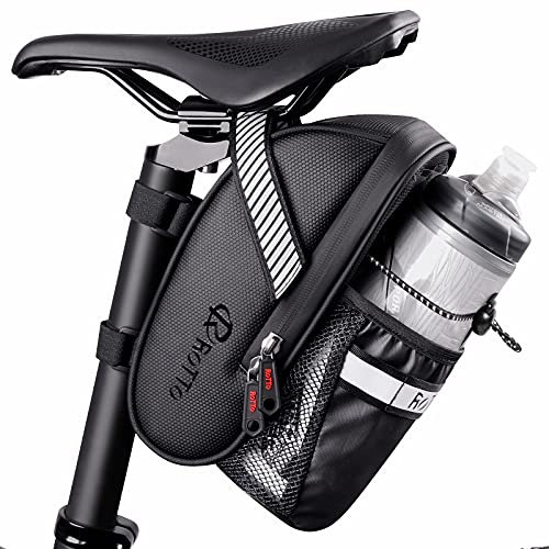 ROTTO Borsa Sella Bici con Porta Borraccia Borsa Sottosella Bicicletta da Corsa e MTB Impermeabile