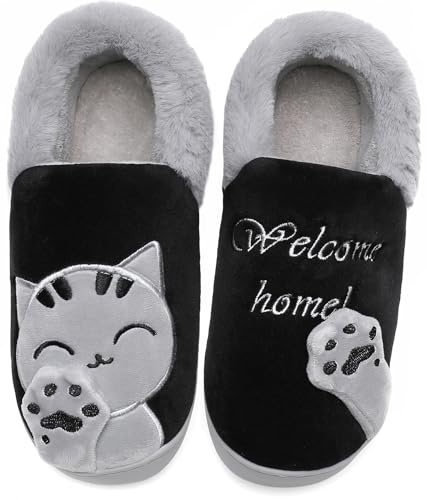 Vunavueya Zapatillas Pantuflas Invierno para Unisex Niños y Mujer Hombre | Zapatillas de Estar por Casa, Pantuflas Peluche, Cómodo Caliente Forradas, Unisex, Suela Antideslizantes, Tallas 20-44 EU
