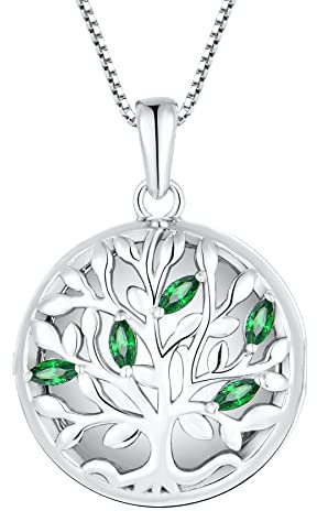 YL Medallón del árbol de la vida, collar de plata esterlina, circonia cúbica, para mujeres y hombres, joyería fina, bohemio, formal y casual