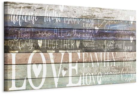 artgeist Acoustic Canvas Wall Art Print Love 53x18 in - 1pcs Picture with Acoustic Foam Sound Print Artwork Room Acoustics Soundproofing Family Home House m-C-0428-b-a