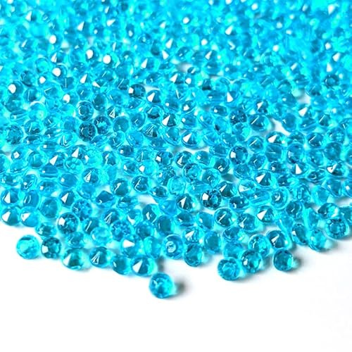 10.000 cristales dispersos para boda, diamantes de imitación de 2,5 mm, piedras acrílicas, mesa de confeti, centro de mesa, decoración de baile (turquesa)