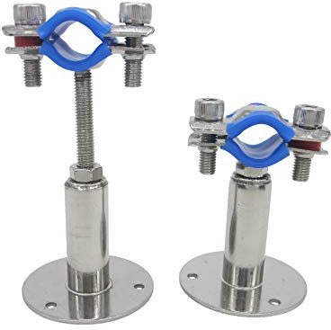 Edelstahl Höhenverstellbare Rohrschelle - Wand/Deckenmontage für 15mm bis 19mm Rohre, Schwerlast Rostfreie Rohrhalterung mit Befestigungsmaterial, 2er Set