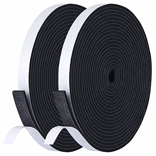 Dichtungsband Selbstklebend für Türen Fenster, 12mm(B) x 3mm(D)/12m Schaumstoff klebeband Gummidichtung Gegen Kalte Zugluft/Anti-Kollision/Schalldichter/Wasserdichter/Staubdicht
