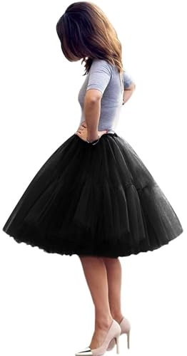 AromaHua Enagua de tutú Ballet Bubble Faldas de Carnaval Cancan tutú 5 Capas de Tul Faldas de tutú para Disfraces Faldas de tutú Mujeres 50s Retro Rockabilly Carnival Party Enaguas Faldas