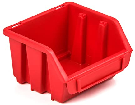 botle 10 st. sorteringslådor, förvaringslådor, stapellåda, verkstad, stapelbara lådor, visningslåda, röd, 11,5 x 11,5 x 7,5 cm, sorteringslåda, plastlådor