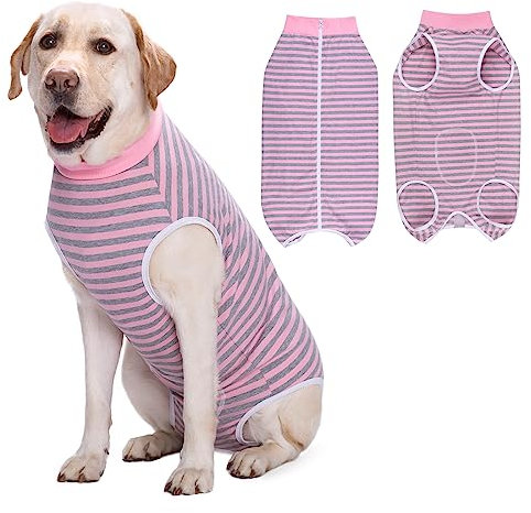 Axcimond Hundebody Nach Op Hunde Einteiler mit Reißverschluss Op Body Hund nach der Operation Hund Body Kastration Hunde Op Body Hündin Rüde Wundschutz Erholungsanzug für Hunde Kegel-Alternativen