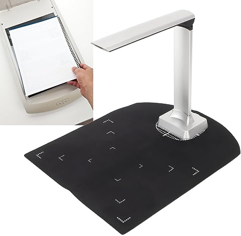 Tragbarer Buchscanner, 12 MP Dokumentenscanner, A4 Buchscanner mit Automatischer Korrektur für Windows, HD Kamera und LED Licht
