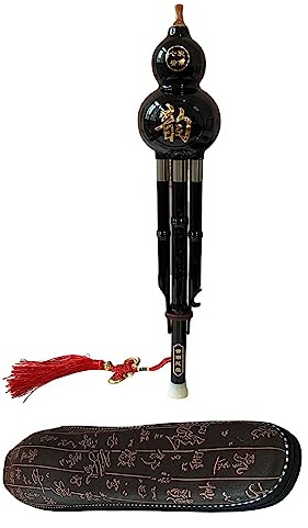 Hulusi Flöte, Bambus-Blasinstrument, tragbar, C-Taste, Holzblasinstrument mit Koffer, Kürbisflöte, Kürbisflöte, traditionell, für Studenten, Anfänger,