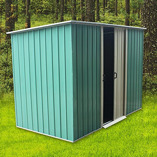 Panana Metal Garden Shed Storage Sheds Heavy Duty Outdoor Green/Grey Color (TK6X4)