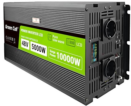 Convertitore di tensione LCD Green Cell 5000W/10000W 48V a 230V Convertitore di tensione sinusoidale pura Convertitore inverter pura Convertitore CA CC di corrente per auto per roulotte
