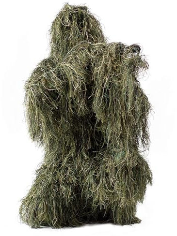 Jagd-Ghillie-Anzug, Camouflage, Wald, 3D-taktische Anzüge, Scharfschützen-Jagdkleidung (Farbe: WL, Größe: 185–200 cm Höhe)