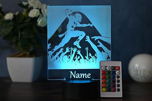 Optechvisual Personalisierte LED Football Lampe – American Football Geschenk, Nachtlicht, Deko, Football Geburtstag, Dekoration für Zuhause
