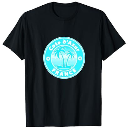 Cote d'Azur Frankreich Strand Palme Urlaub Surfer Fun Sonne T-Shirt