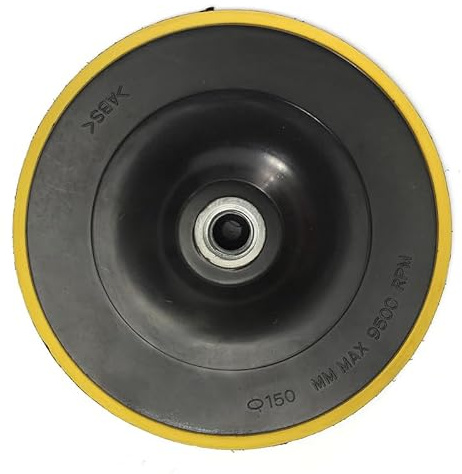 MiJunHD M14 Thread Hook and Loop Backing Pad, 6inch/150mm Self-adhesive Sanding Disc Backing Pad Angle Grinder Polisher Backer Plate for Polishing Sanding Buffing (1 Piece)