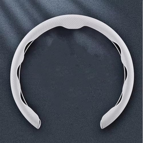 Lenkradbezug Auto-Lenkradbezug 38 cm 15 Zoll Dünnes Fell rutschfest Atmungsaktiv Anti-Rutsch-Zubehör Dekoratives Lenkradzubehör Lenkradhülle(Carbon Fiber White)