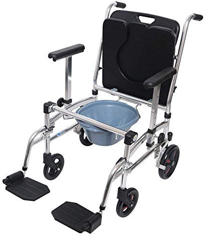 NBHDEK Chaise percée Chaises percées Fauteuil Roulant, Tabouret de Toilette, Chaise de Douche en Fauteuil Roulant, Plaque réglable, poulie en Alliage d'aluminium, Chaise