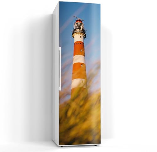 DEQORI Magnetfolie für Kühlschrank 60x200 cm | Motiv Leuchtturm im Wind | dekorative Magnetmatte Gefrierschrank Schutz | Magnet Deko-Folie selbstklebend, magnetisch & wasserabweisend