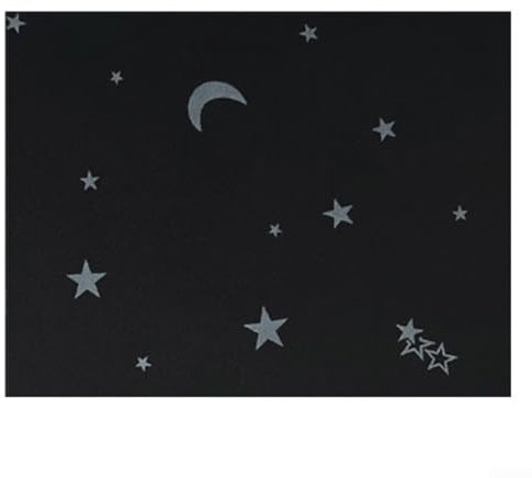 YUANGANG Tragbares Verdunkelungsrollo, tragbar, bedruckt, für Reisen, Verdunkelung, selbstklebend, DIY-Schnitt, Verdunkelungsstoff, Netz, Promi-Vorhänge, Sterne und Mond, Set, 145 x 200 cm