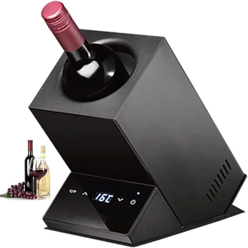 XCSCUK Electric Wine Chiller, 750mL Champagne Bottles Cooler, Outdoor Iceless Chiller For Patio Poolside Picnic BBQ Party (Black)