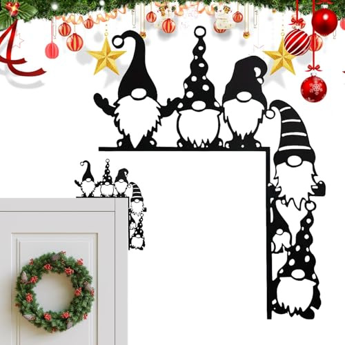Wichtel Türrahmen Deko, Weihnachts Zwergs-Silhouette Türecke Dekoration, Weihnachten Wichtel Türecke Dekoration Aus Metall, Geschenke Türdeko Für Wände Türen Und Fenster Weihnachtsecktürrahmen Deko
