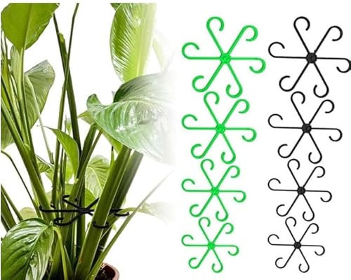 28 soportes para plantas, soporte para plantas, soporte para tallos, 4 tamaños, anillo de soporte para flores, copos de nieve, pinzas para plantas, pinzas de jardín para Alocasia y Monstera