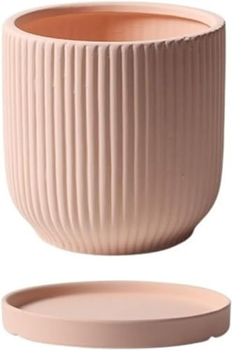VNNHGB Maceta de cerámica Colorida para Flores, suculentas, Cactus, Adornos en Maceta, Maceta Simple, contenedor Duradero para Plantas, Maceta Decorativa, Color Negro (Rosa)