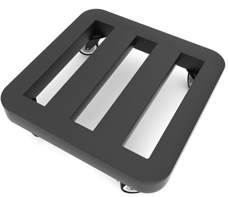 Mobile Quadratischer Pflanzenwagen,mit Feststellbaren Rollen,Blumentopf Schale aus Metall Universal-Rad-Tragende Halterung Indoor Outdoor Transporthilfe für Pflanzen(Size:35*35 CM,Color:Schwarz)