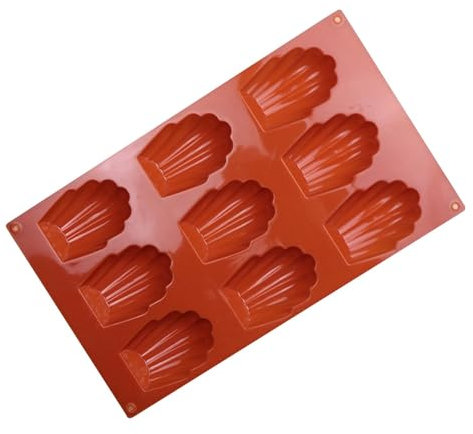 zwxqe Molde para hornear, molde para galletas con de concha, molde de silicona para hornear, bandeja para hornear con 9 cavidades, molde para tartas de té, molde de silicona para