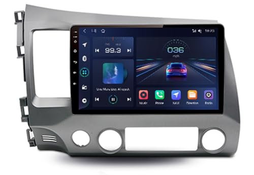 JINFOLI V1pro AI Voice 2 Din Android Auto Radio, for Civic, 8 2005-2012 Carplay 4G Car Multimedia GPS 2din Autoradio Impianto audio stereo per auto(WIFI (1GB 16GB)1)