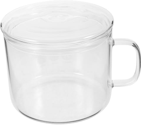 Garneck Side Handle Glass Bowl for Stewing and Cooking Microwave Safe Kitchen Bowl Glass Cookware for Pasta and Soup Serving