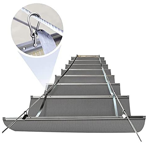 Auvent rétractable avec kit de montage pour extérieur, jardin, terrasse, protection solaire, voile romaine, toile de rechange ondulée, housse de pergola, voile rétractable