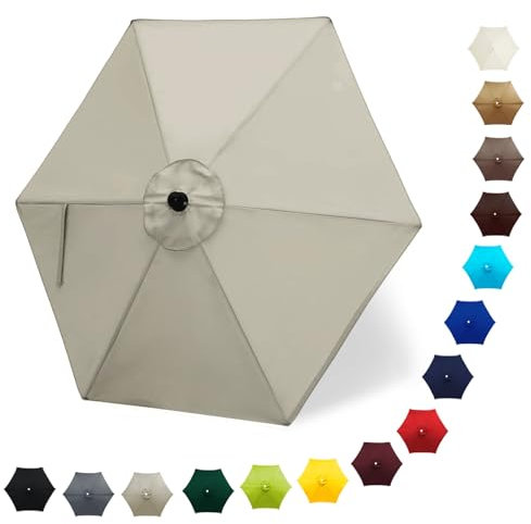 Fundas de repuesto de 9 pies, toldo de repuesto para sombrilla de 6/8 varillas, cubierta de toldo para sombrilla de mercado, patio, playa, piscina