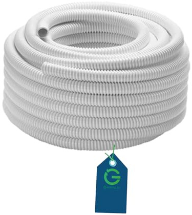 G GRIMALDI Tubo Scarico Condensa Condizionatore Climatizzatore - Tubo Flessibile Spiralato Ø20mm Bianco - Lunghezza 30m - Ricambio 60310002 (30 Metri Ø20mm)