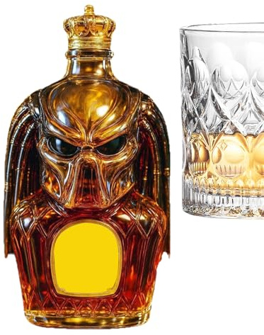 Predator Whiskey Bottle | 300ml Decanters for Alcohol,Novelty Glass Wine Decanter, Home Decor Gift for Men Whiskey Lovers & Collectible Drinkware