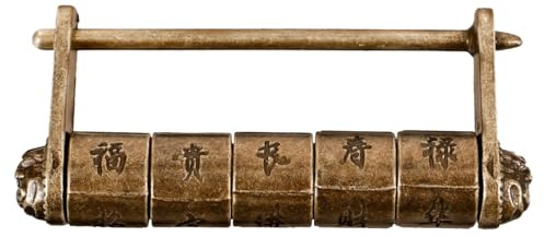 iplusmile Vorhängeschloss mit antikem Passwort: Chinesisches Zahlenschloss, antik, dekorativ, für Schrank, Schublade, für Schmuckkasten