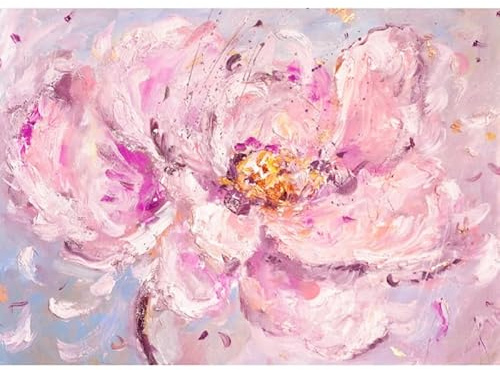 LCDIUDIU Dipinti Ad Olio Su Tela Dipinti A Mano, Fiore Di Peonia Rosa Astratto, Opera D'Arte Moderna Di Grandi Dimensioni Senza Cornice, Arte Murale per Soggiorno, Camera Da Letto, Ufficio, Arredame