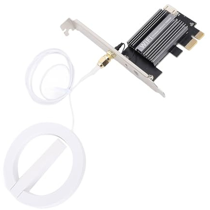 VBESTLIFE Tarjeta WiFi PCIe, WiFi 6e, Tarjeta de Red Inalámbrica Tri Band Tri Band de 2.4/5/6Ghz, Bluetooth 5.2, Antena de Alta Ganancia, Soporte para Victorias 10/11, para Linux (Antena de Cable