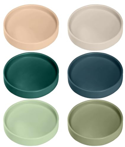 Confezione da 6 piattini in ceramica, stile nordico, 10 cm, raccogli acqua per piante da interno medie