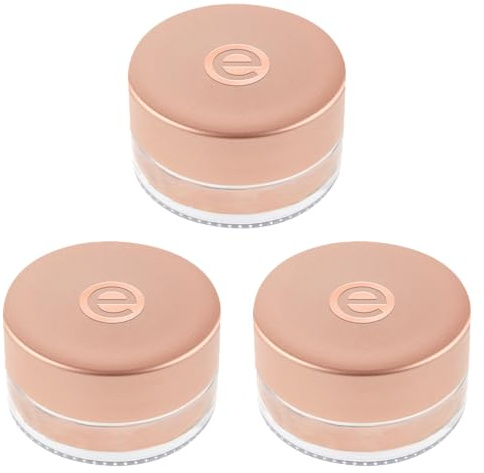 essence cream eyeshadow, Lidschatten, Nr. 02, Gold, langanhaltend, Expressergebnis, Wischfest, metallisch, vegan, Nanopartikel frei, ohne Parfüm, ölfrei, 3er Pack (3x5g)
