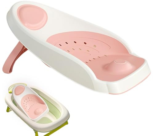 Soporte De Baño Para Bebé, Hamaca De Baño De Bebé Con Termómetro, Antideslizante Asiento De Baños Para Bebés Ergonómico, Soporte Plegable Para Bañera De Bebés 0-8 Meses