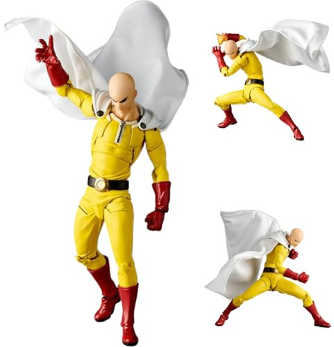 Zhongkaihua Saitama Figura Anime Statuetta mobile 15 cm PVC Saitama Action Figure Accessori intercambiabili Modello di battaglia Decorazioni da collezione