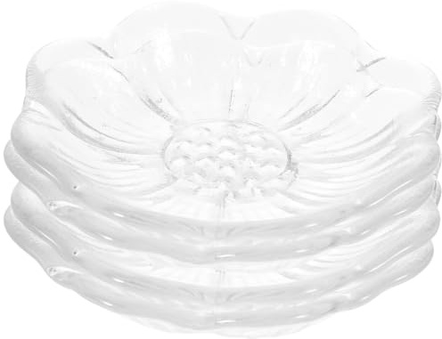 Hohopeti Posavasos de Vidrio Transparentes para Tazas de Té Platillos Decorativos para Juego de Té Manteles Individuales de Vidrio 4 Piezas Protección para Mesa y Hogar